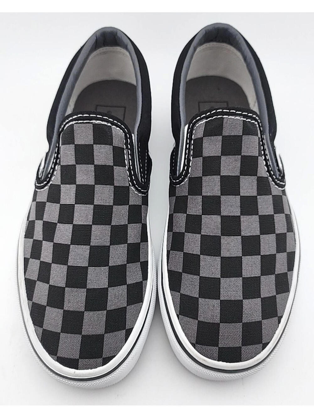 Vans Unisex Adult Classic SlipOn In Black/Pewter  Checkered Sz Mens 5 Women 6.5